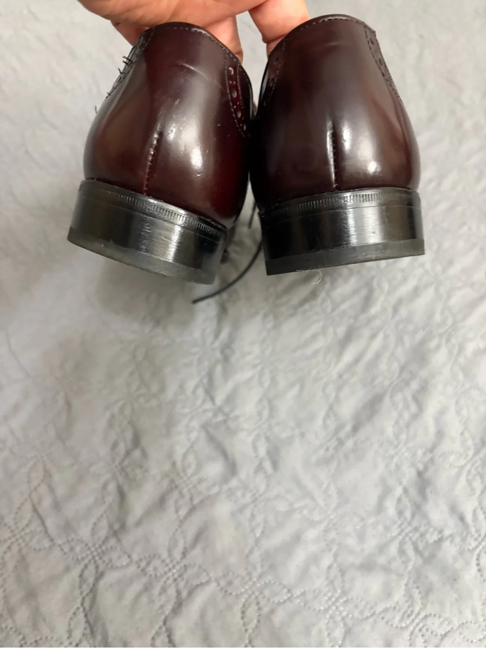 VTG WALK OVER Burgundy/oxblood Wingtip Oxford / Full Brogue Leather Shoes Sz 8D
